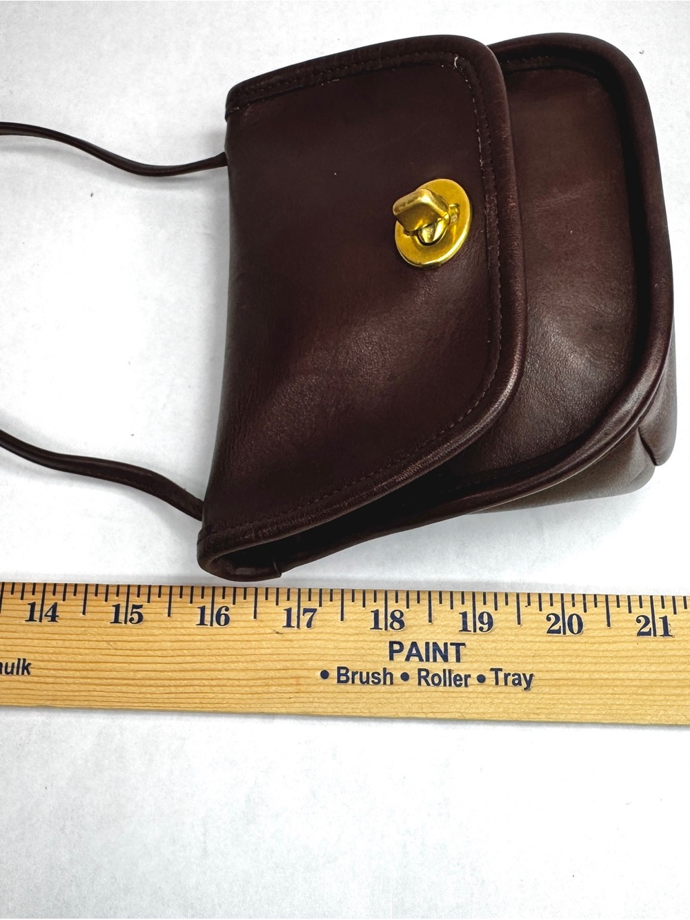 Vintage Coach Everett 9934 Brown Glove-Tanned Leather Turnlock Crossbody Bag - Picture 12 of 14